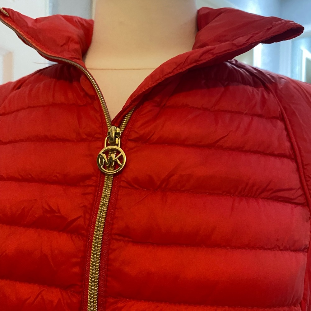 Michael Kors Vibrant Red Puffer Jacket - Picture 5 of 7